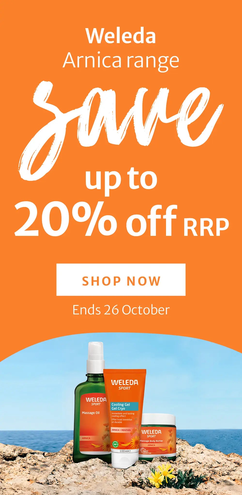261012 Weleda Save up to 20% off RRP on Arnica range