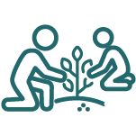 People planting trees symbol.