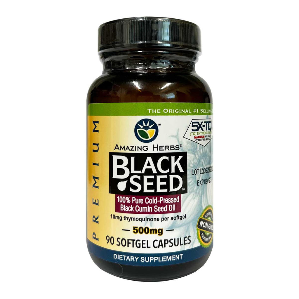 Amazing Herbs Black Seed 100percent Pure Cold-Pressed Black Cumin Seed Oil_1