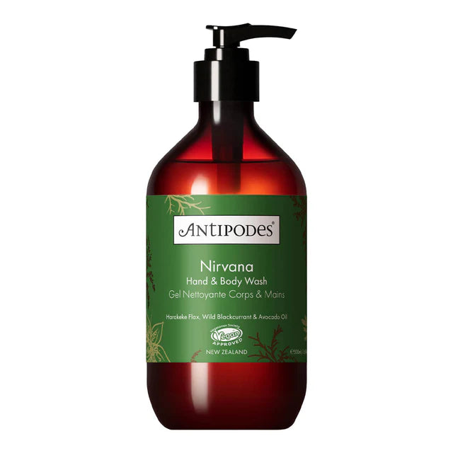 Antipodes Nirvana Hand & Body Wash bottle on a white background