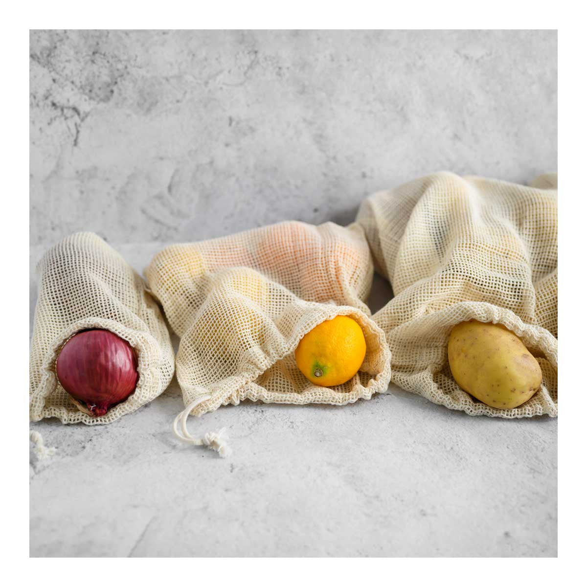 CaliWoods Organic Cotton Produce Bags - Washable _2