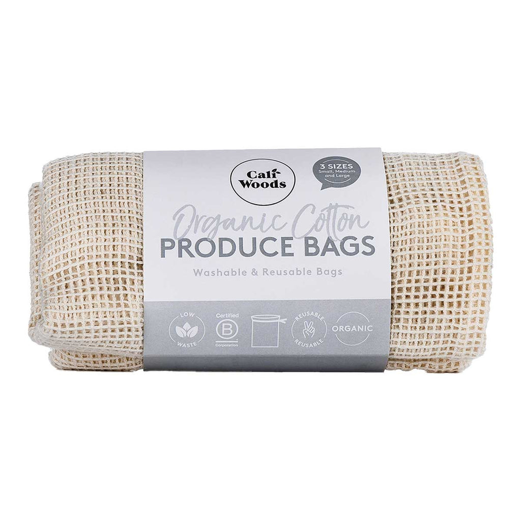 CaliWoods Organic Cotton Produce Bags - Washable _1
