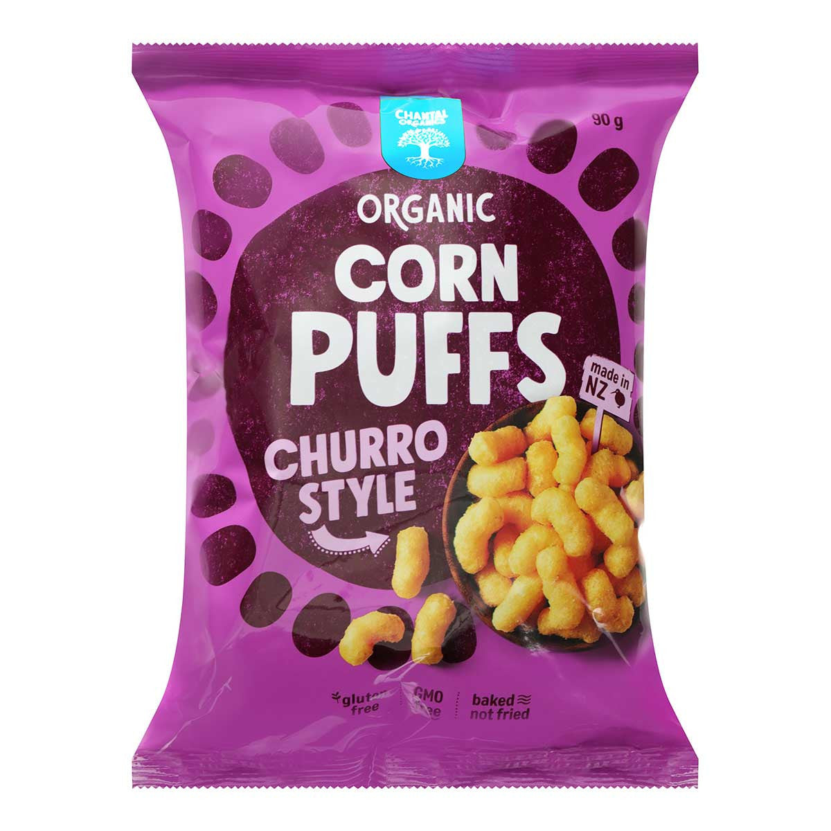 Chantal Organics Organic Corn Puffs - Churro Style _1