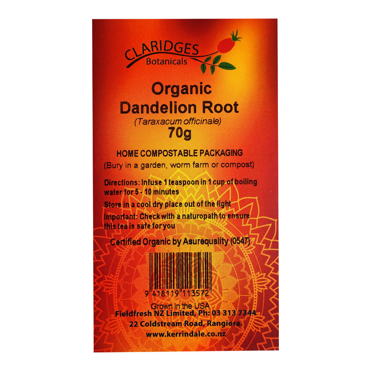 Claridges Botanicals Dandelion Root Tea - Loose Organic_1