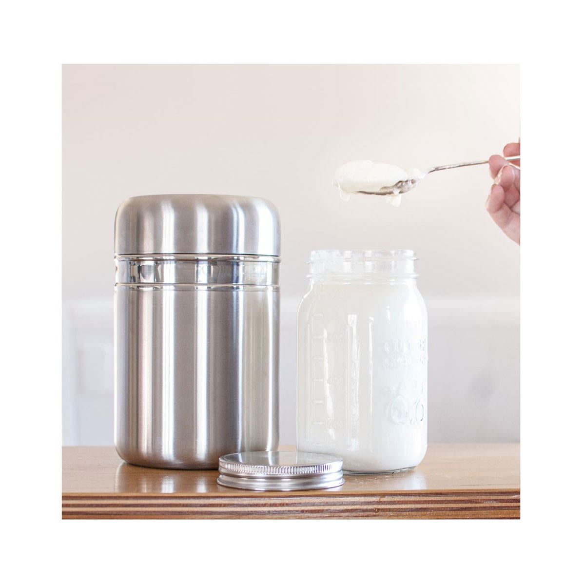 Country Trading Co Yoghurt Maker - Stainless Steel with Glass Jar_2