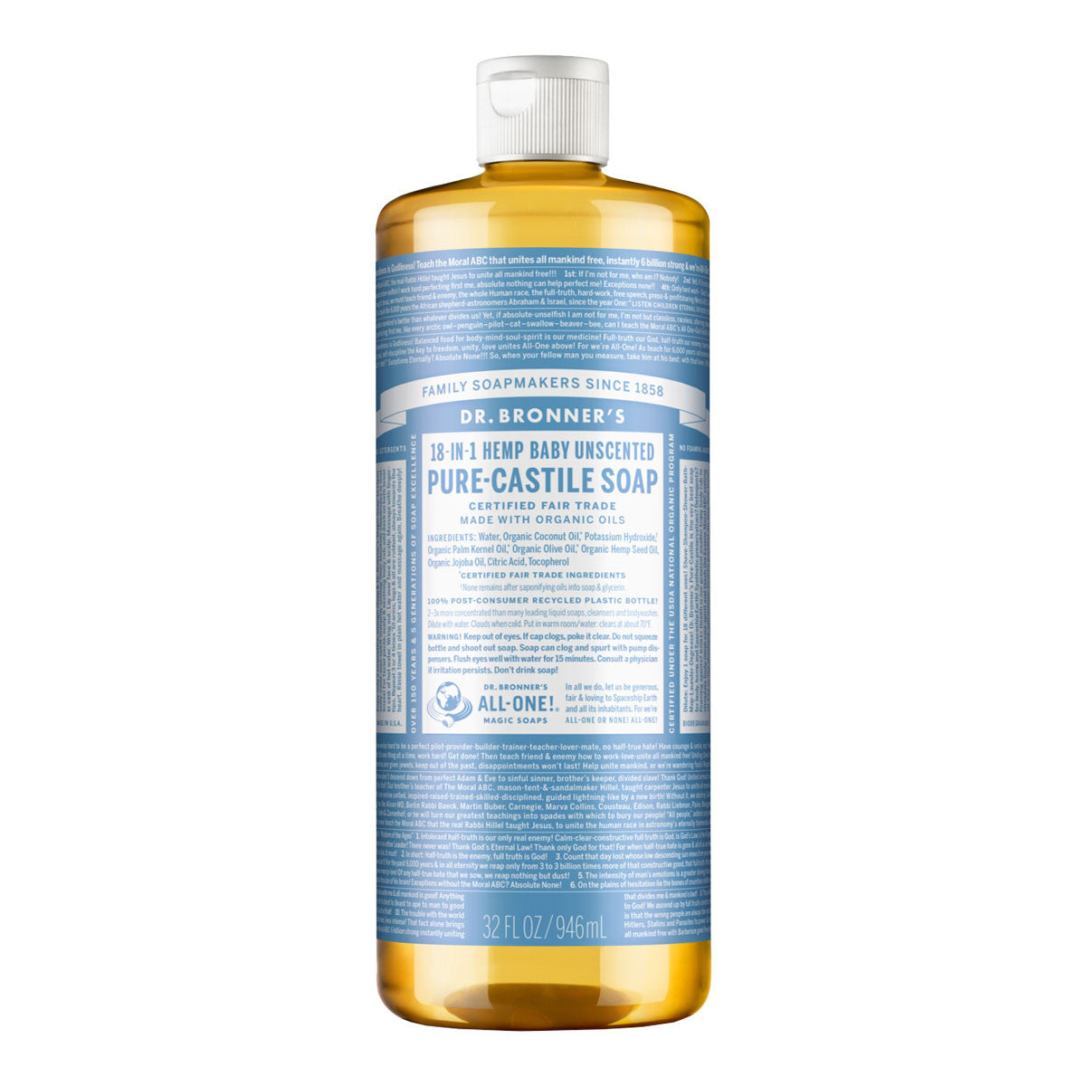 Dr Bronner's 18-in-1 Hemp Baby Unscented Liquid Soap _2