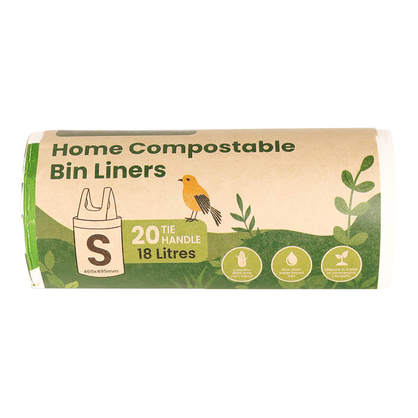 100% Biodegradable & Compostable Tie Handle Bin Liners