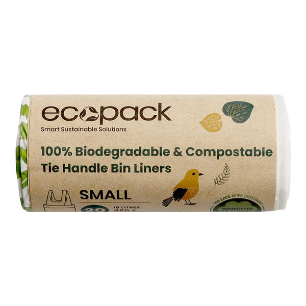 100% Biodegradable & Compostable Tie Handle Bin Liners