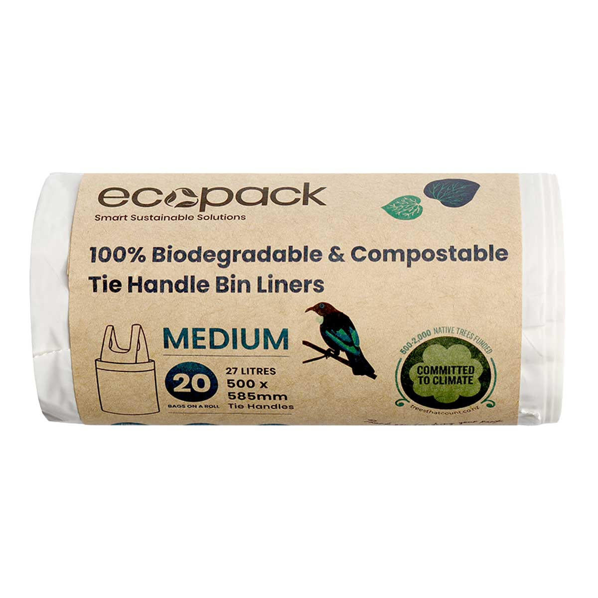 Ecopack 100percent Biodegradable and Compostable Tie Handle Bin Liners_2