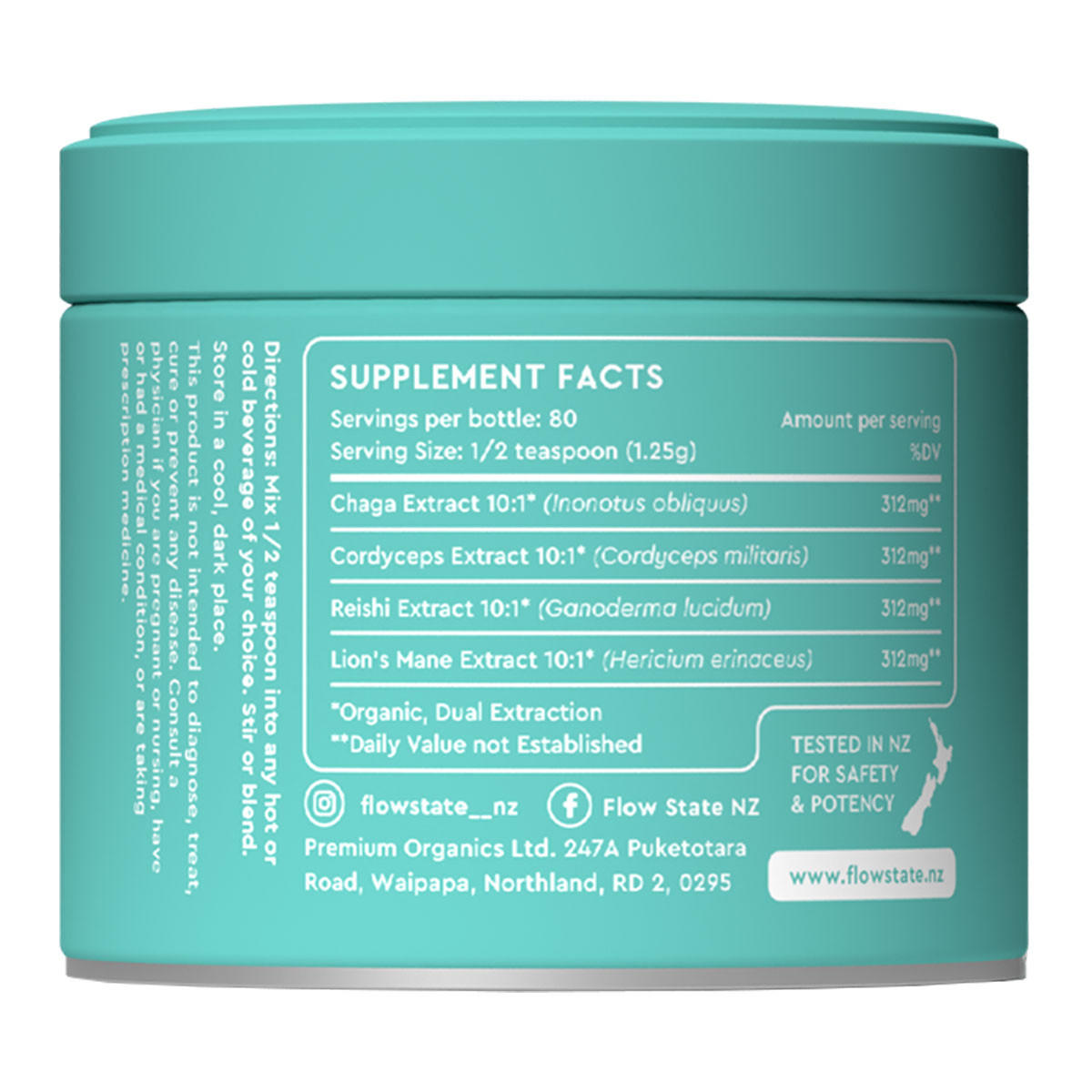 FLOW STATE Reishi Chaga Lions Mane Cordyceps - Four Blend_2