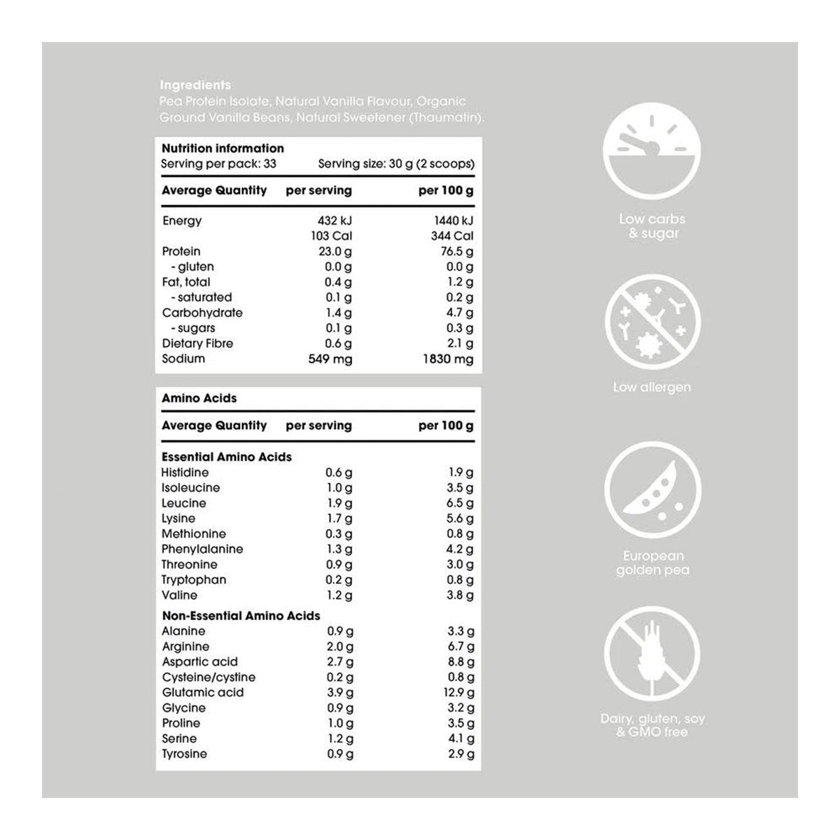 Go Good Pea Protein Isolate Organic Vanilla_2