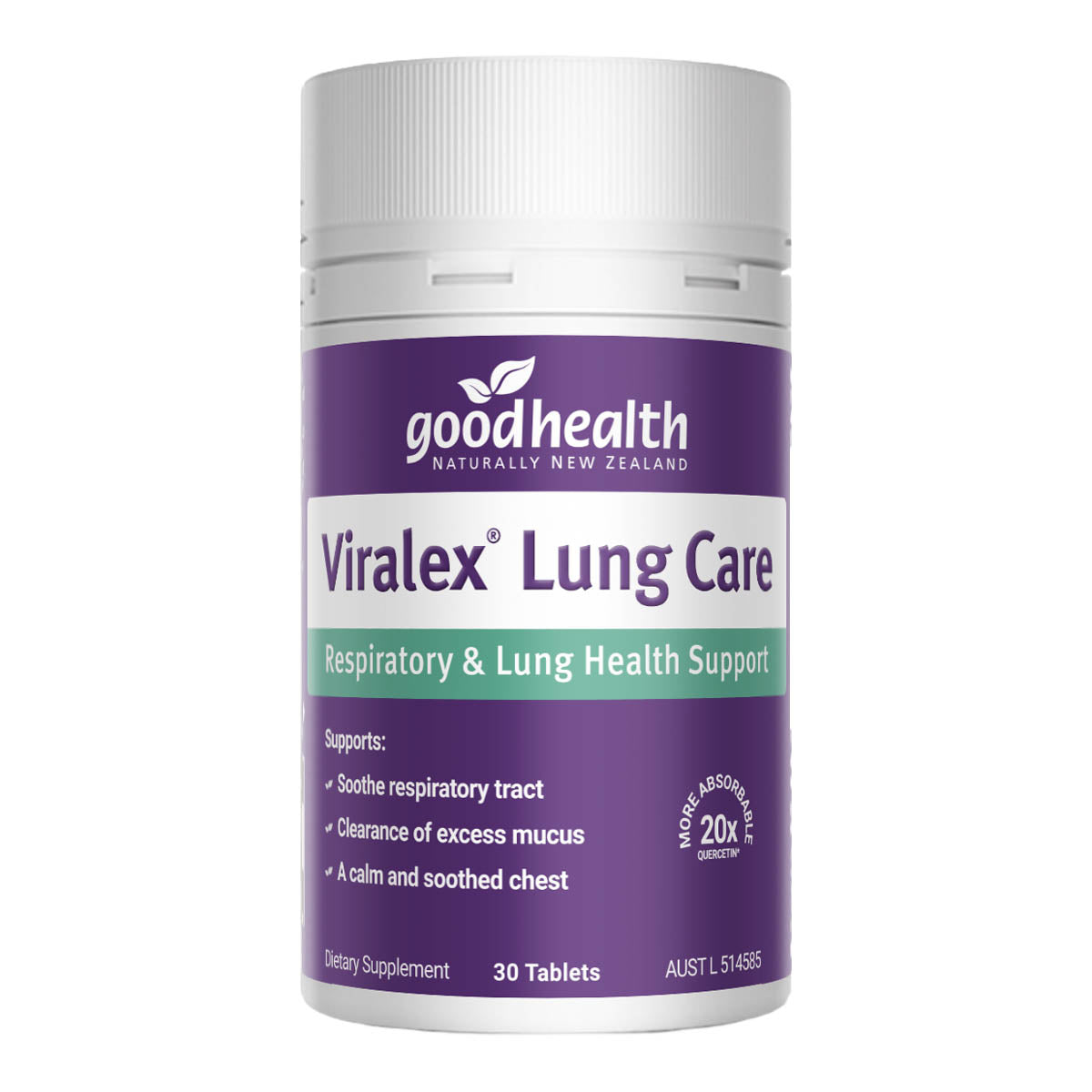 Good Health Viralex Lung Care supplement bottle on a white background