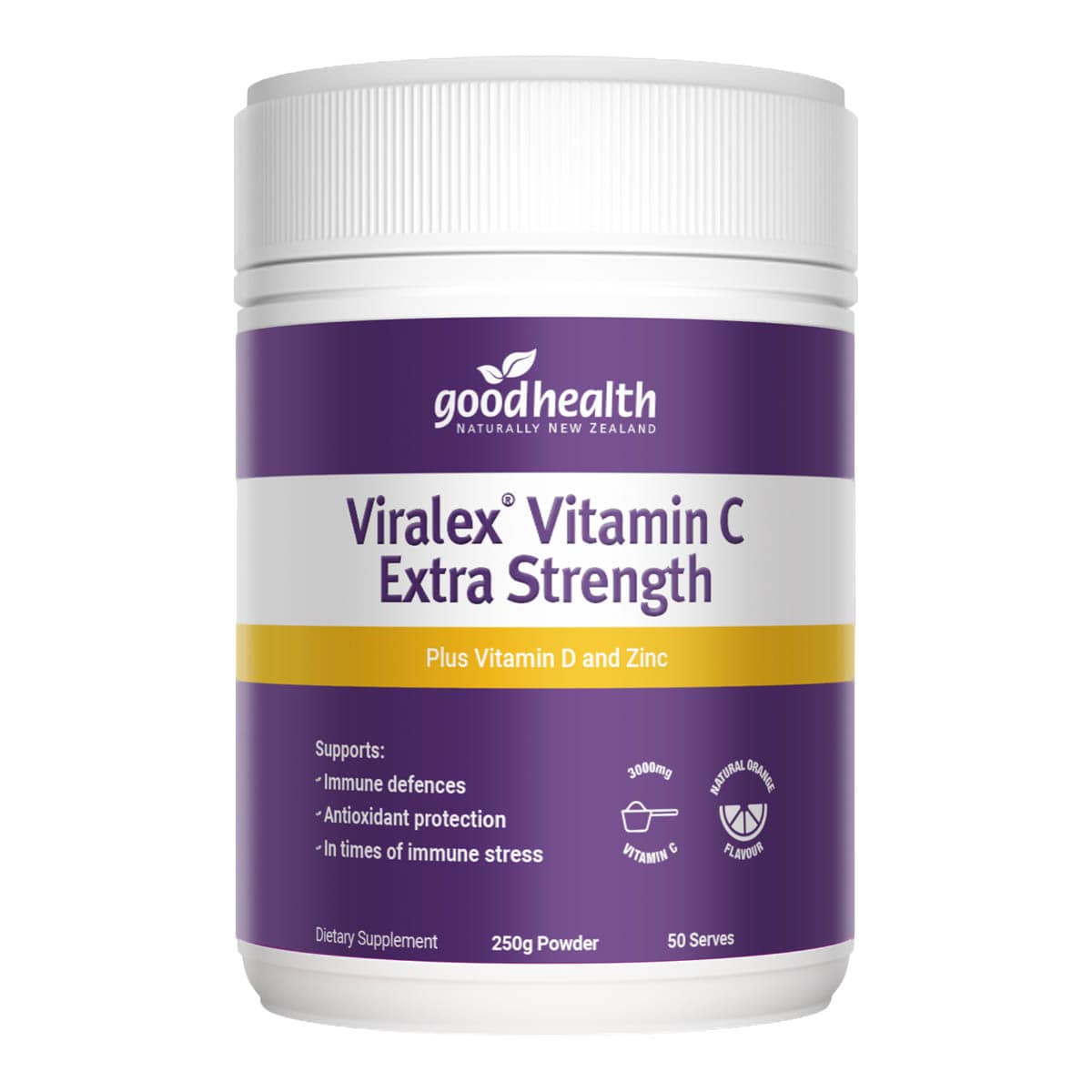 Good Health Viralex Vitamin C Extra Strength supplement container on a white background