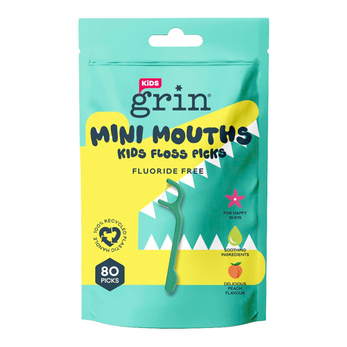 Grin Kids Mini Mouths Kids Floss Picks Flouride Free _1