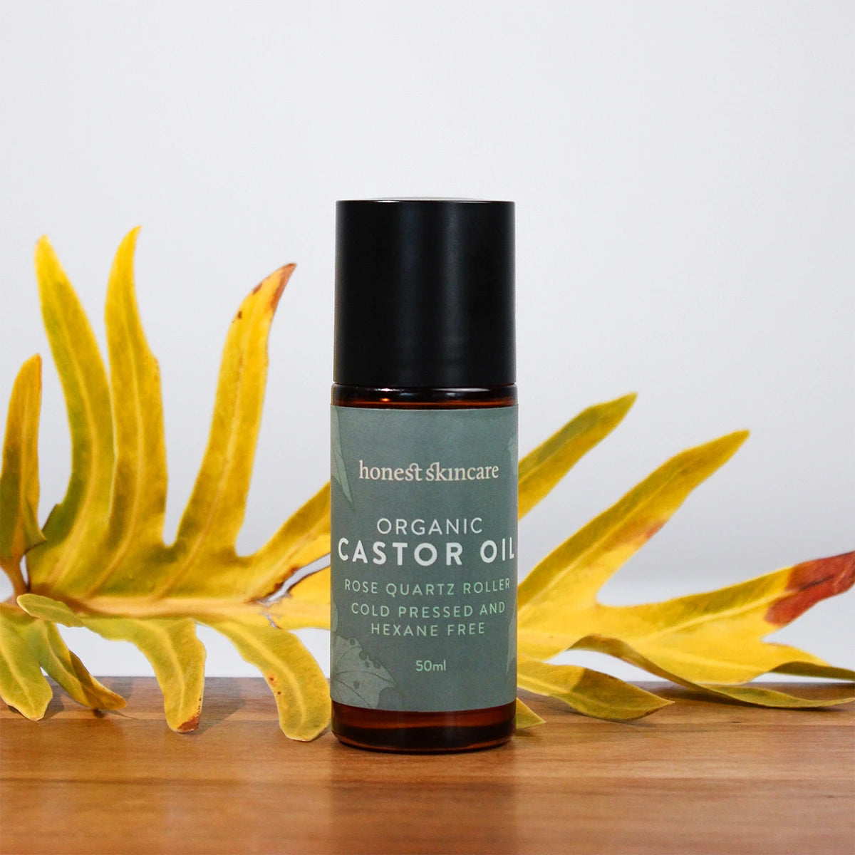 Organic Castor Oil Rose Quartz Roller