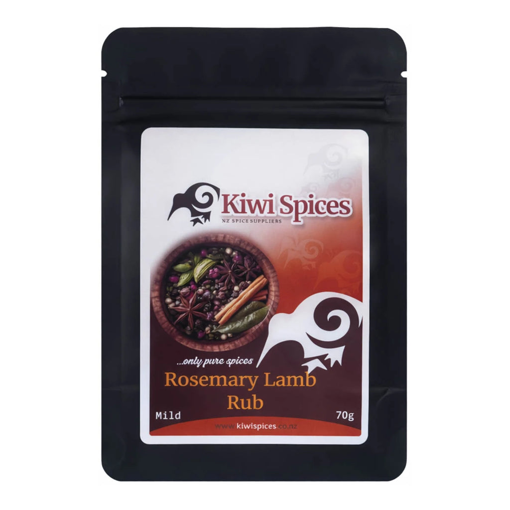 Kiwi Spices Rosemary Lamb Rub packaging on a white background