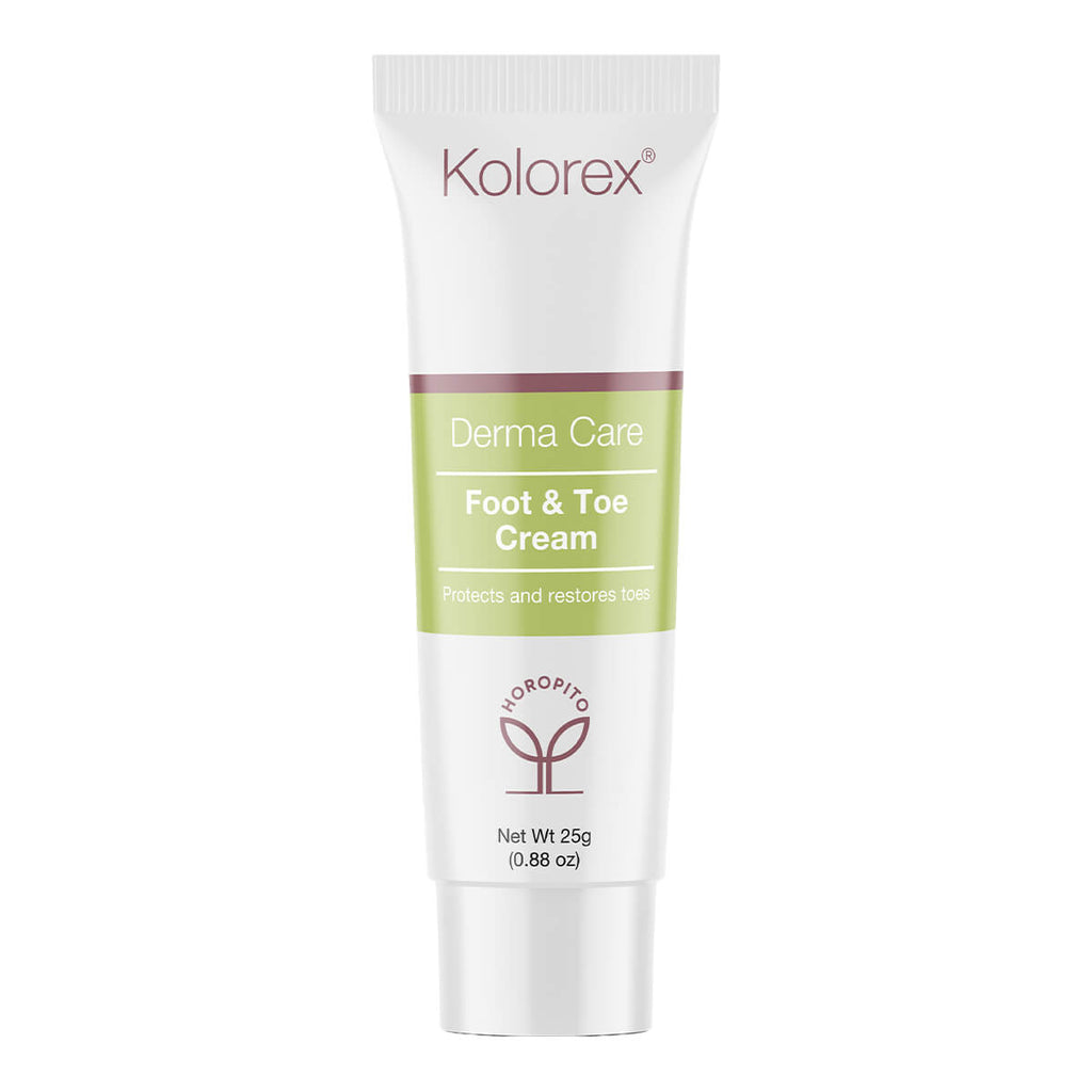 Kolorex Derma Care Foot & Toe Cream tube on a white background.