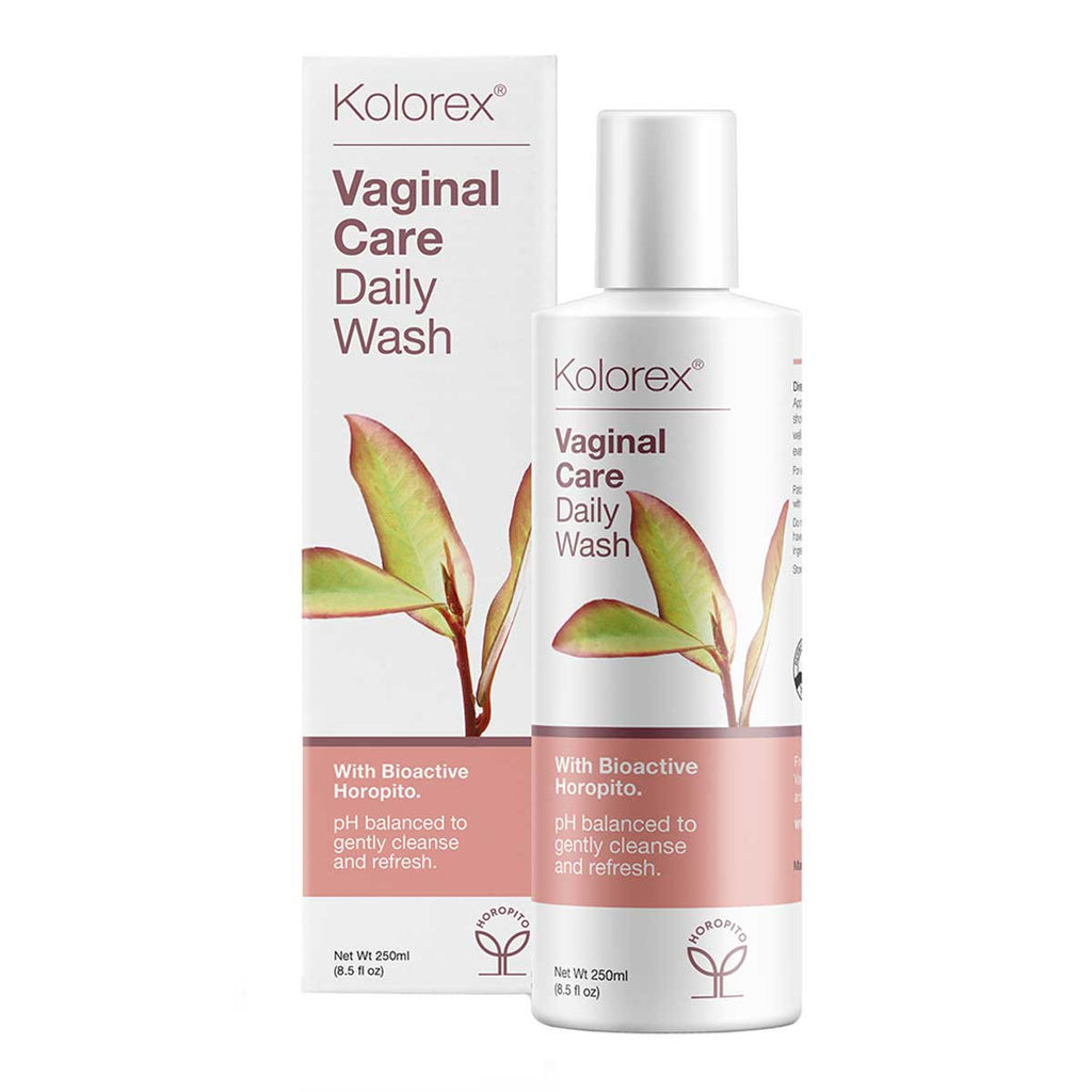Kolorex Vaginal Care Daily Wash bottle and packaging on a white background.