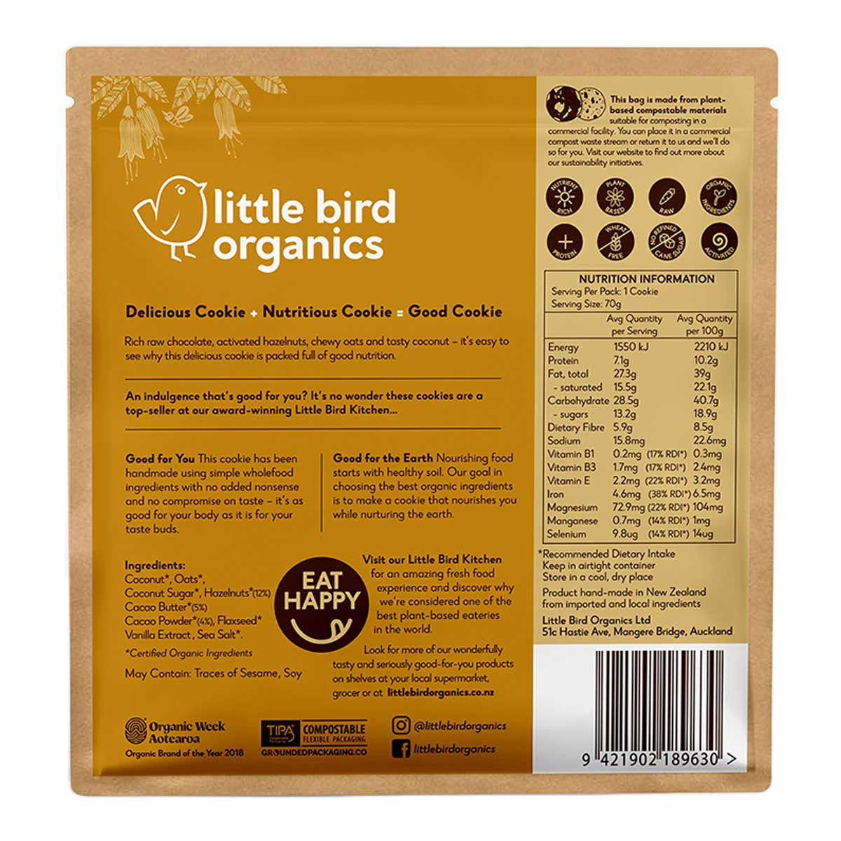 Little Bird Organics Good Cookie - Hazelnut Chocolate Chip_2