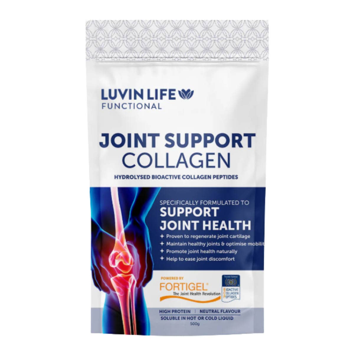 Luvin Life Joint Support Collagen package on a white background.
