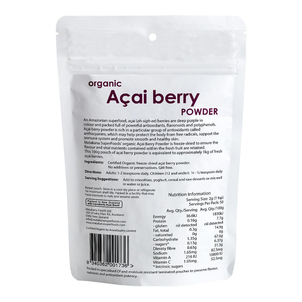 Matakana Superfoods Acai Berry Organic Freeze Dried Powder_2