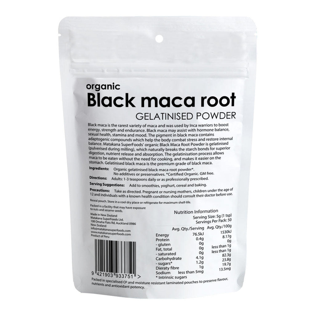 Matakana Superfoods Black Maca Root Organic Gelatinised Powder_2