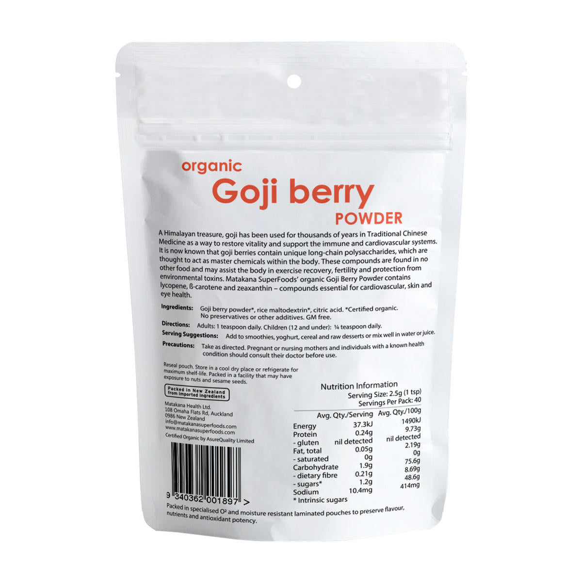 Matakana Superfoods Goji Berry Organic Powder_2