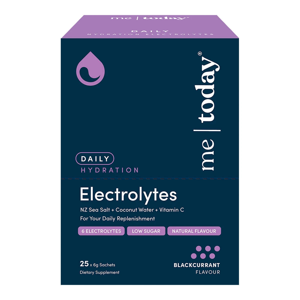 Daily Hydration Electrolytes in blackcurrant flavour with NZ sea salt, coconut water & vitamin C.