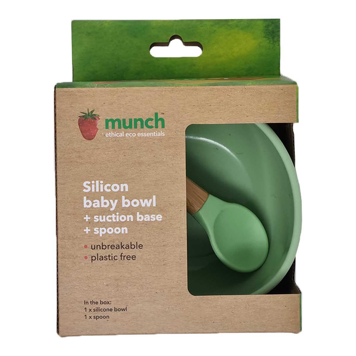 Munch Silicon Baby Bowl Suction Base Spoon_3