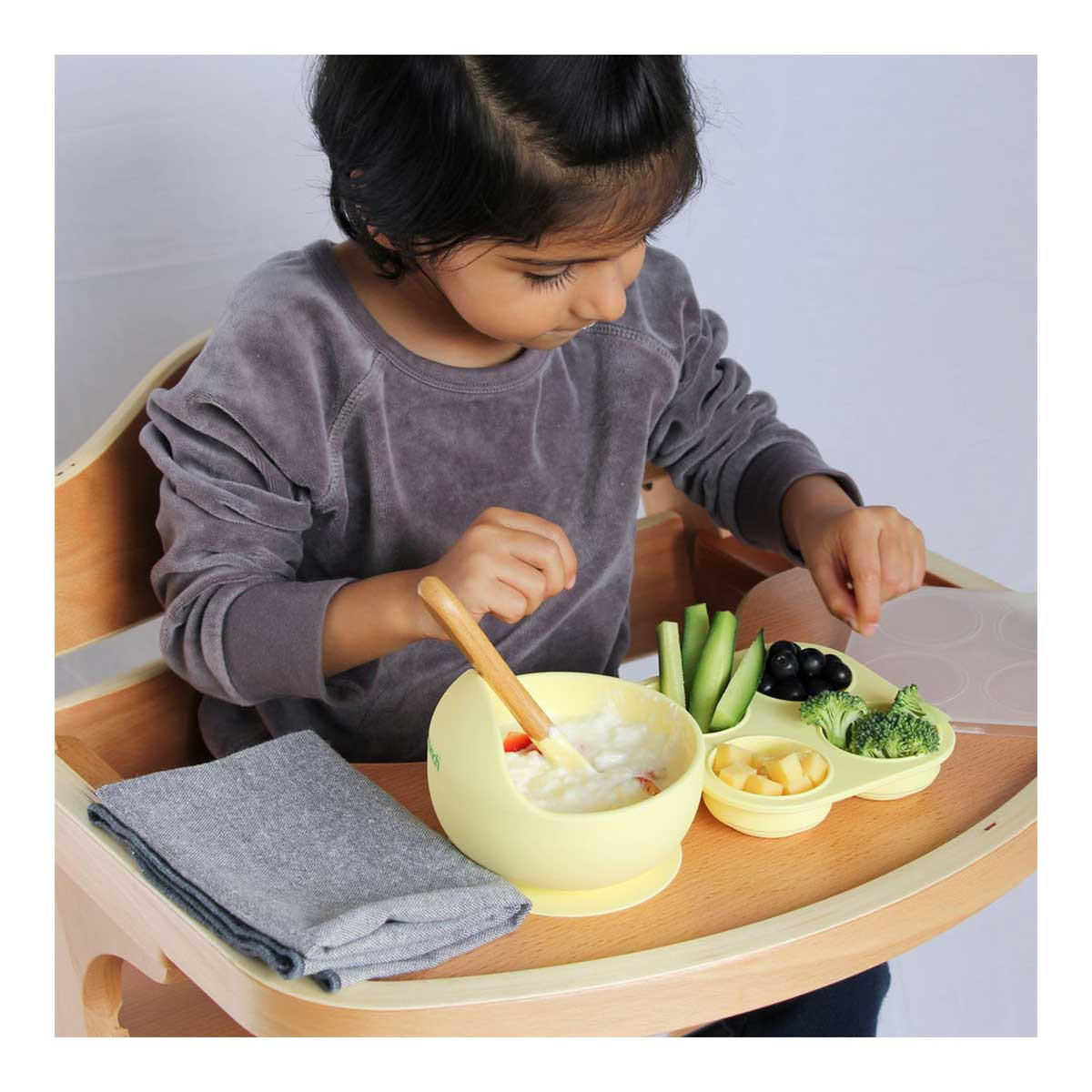 Munch Silicon Baby Food Tray - Yellow_3