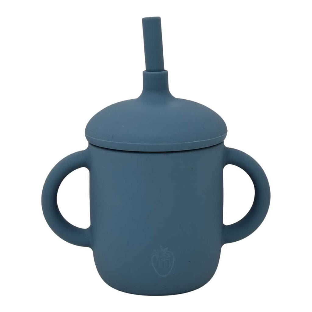 Munch Silicone Straw Baby Cup Two Handles - Blue_2