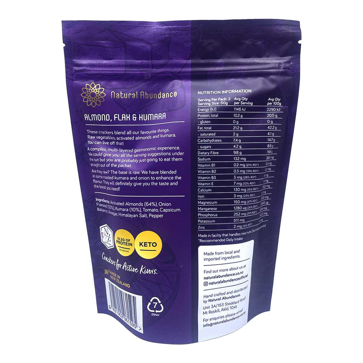 Natural Abundance Superfood Crackers - Almond, Flax and Kumara_2