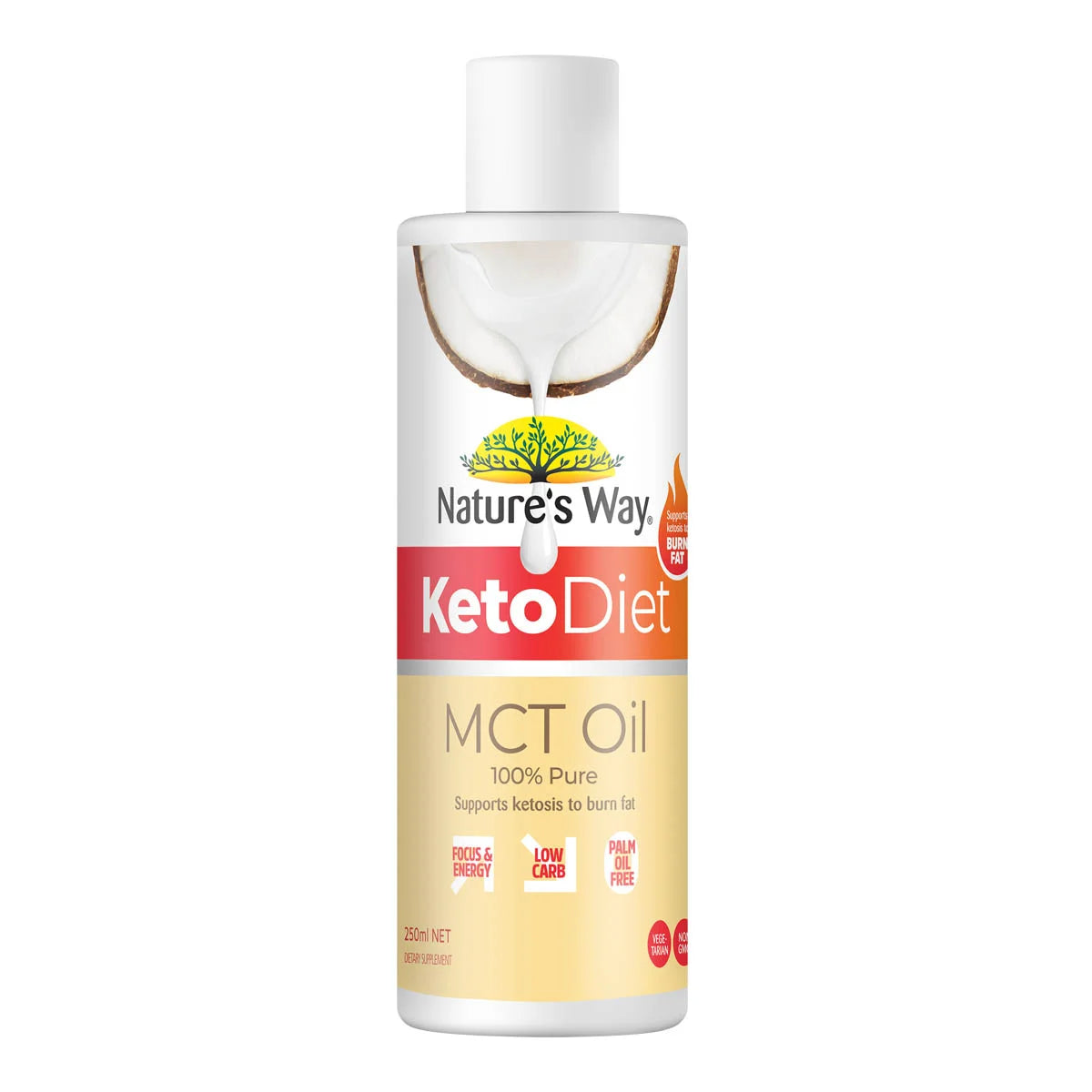 Nature's Way Keto Diet MCT Oil bottle on a white background