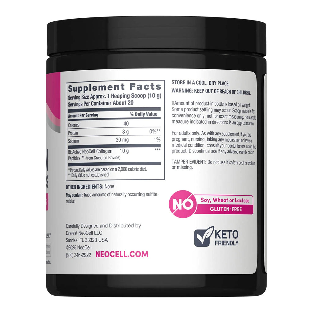 Supplement container with label showing supplement facts and branding on a white background