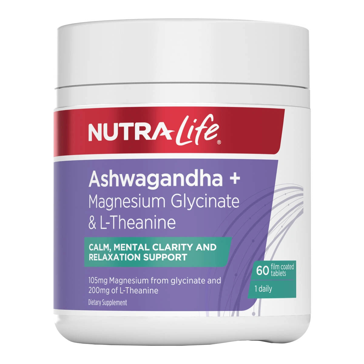 Nutra Life Ashwagandha supplement container on a white background