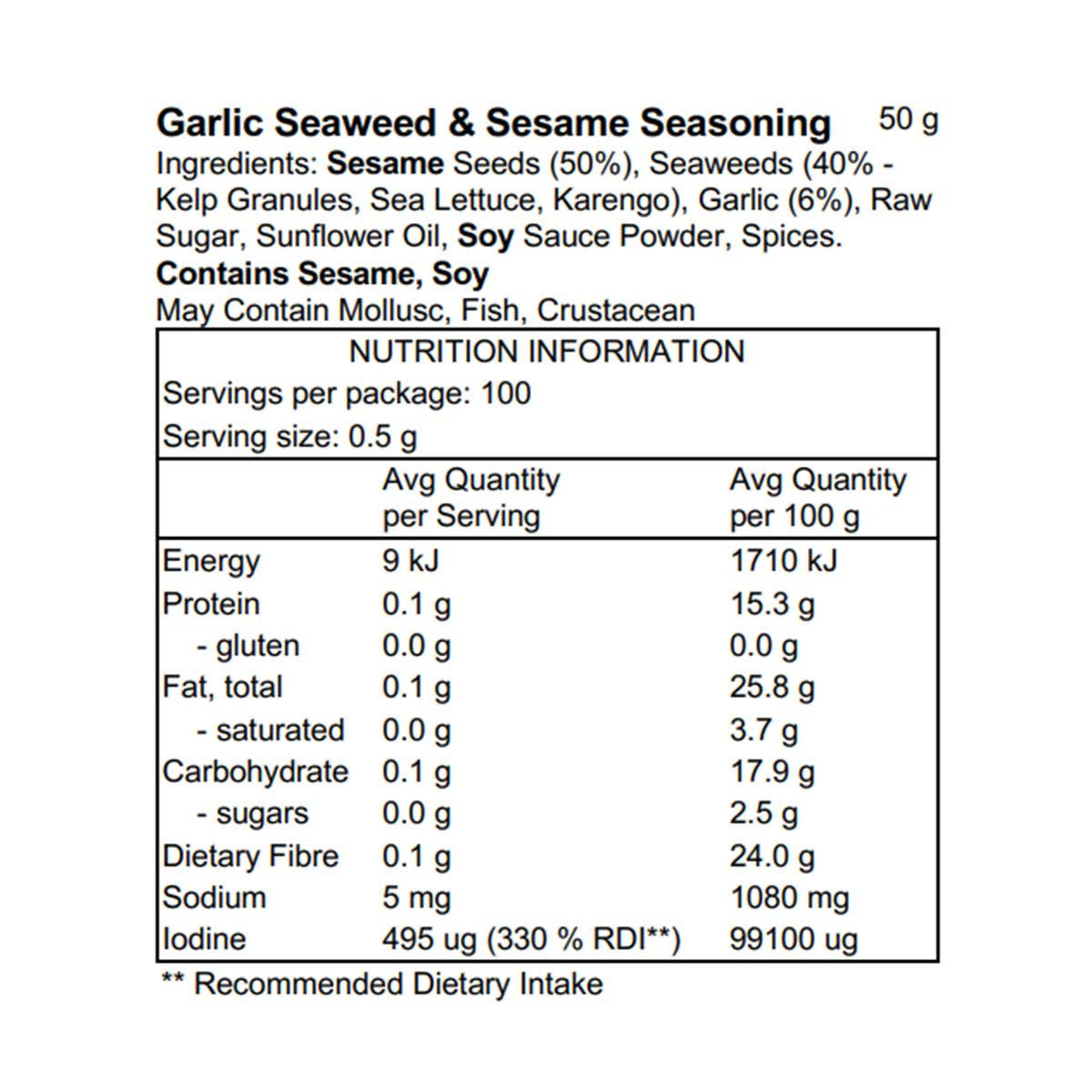 Pacific Harvest Garlic Seaweed & Sesame Seasoning _5