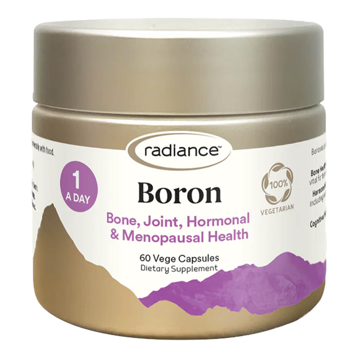 Radiance Boron supplement jar on a white background