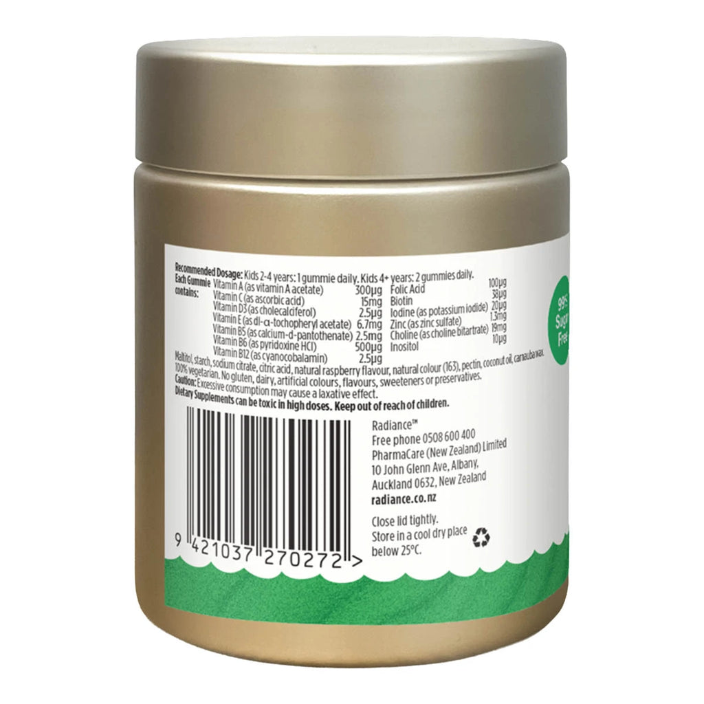 Back view of a supplement jar with label and barcode on a white background