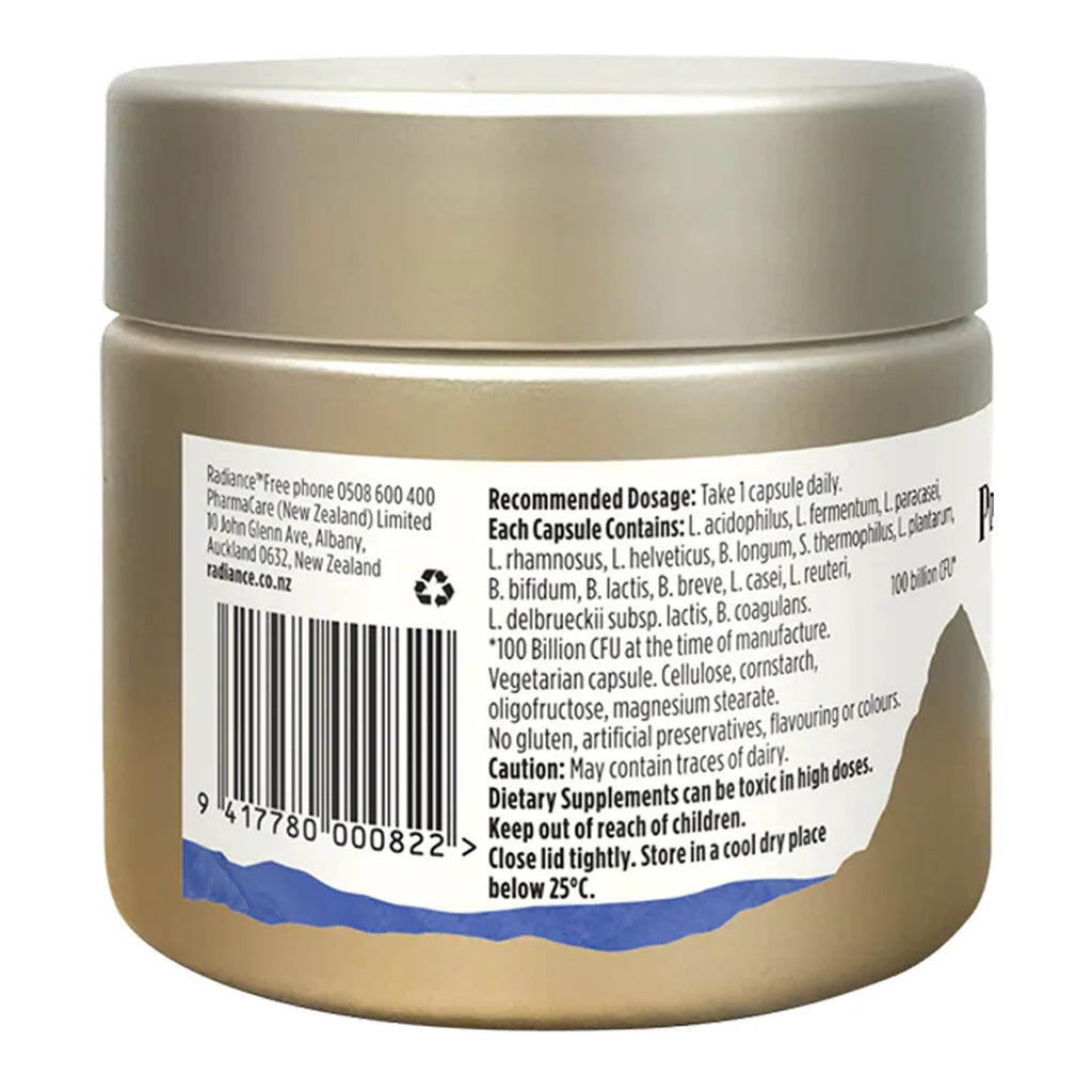 Back label of a supplement jar with text and a barcode on a white background