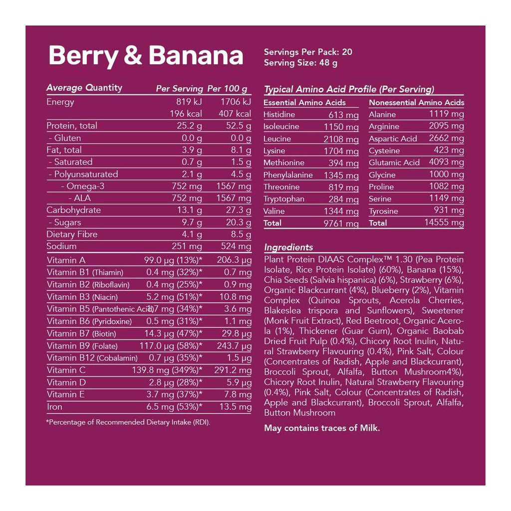 Radix Nutrition Plant Based Protein Smoothie - Berry & Banana _4