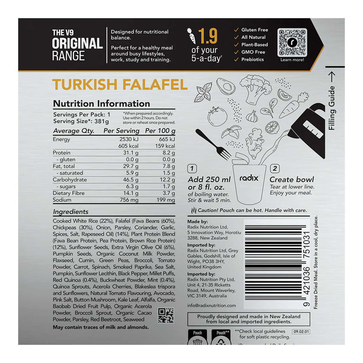 Radix Nutrition Turkish Falafel Meal Original Range 600kcal _2