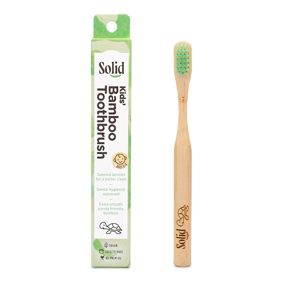 Solid Kids Bamboo Toothbrush - Green _1