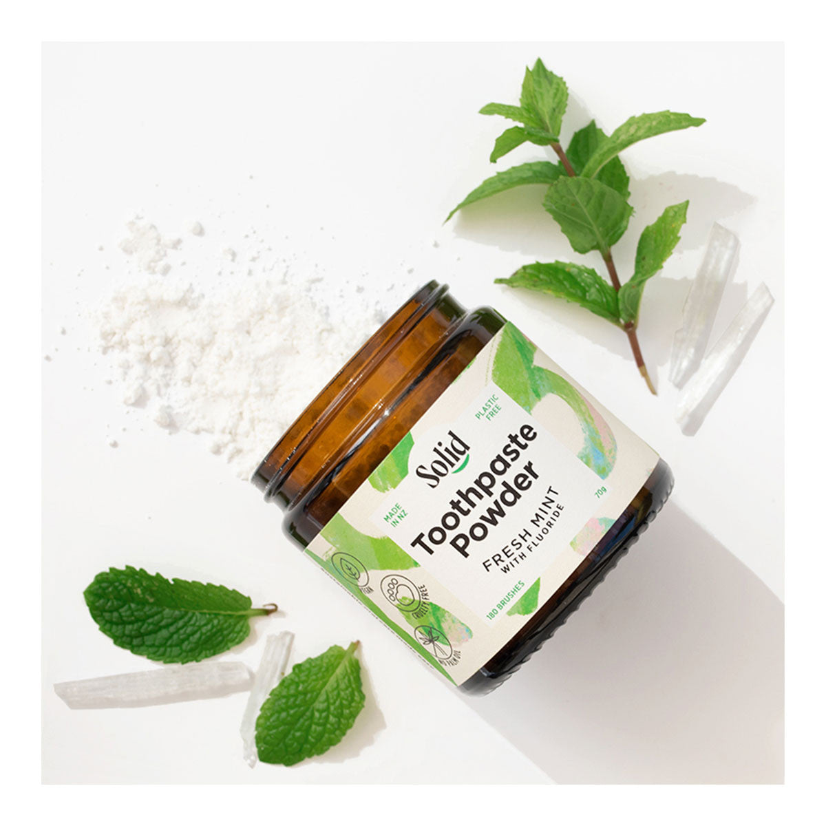 Solid Toothpaste Powder - Fresh Mint with Fluoride _2