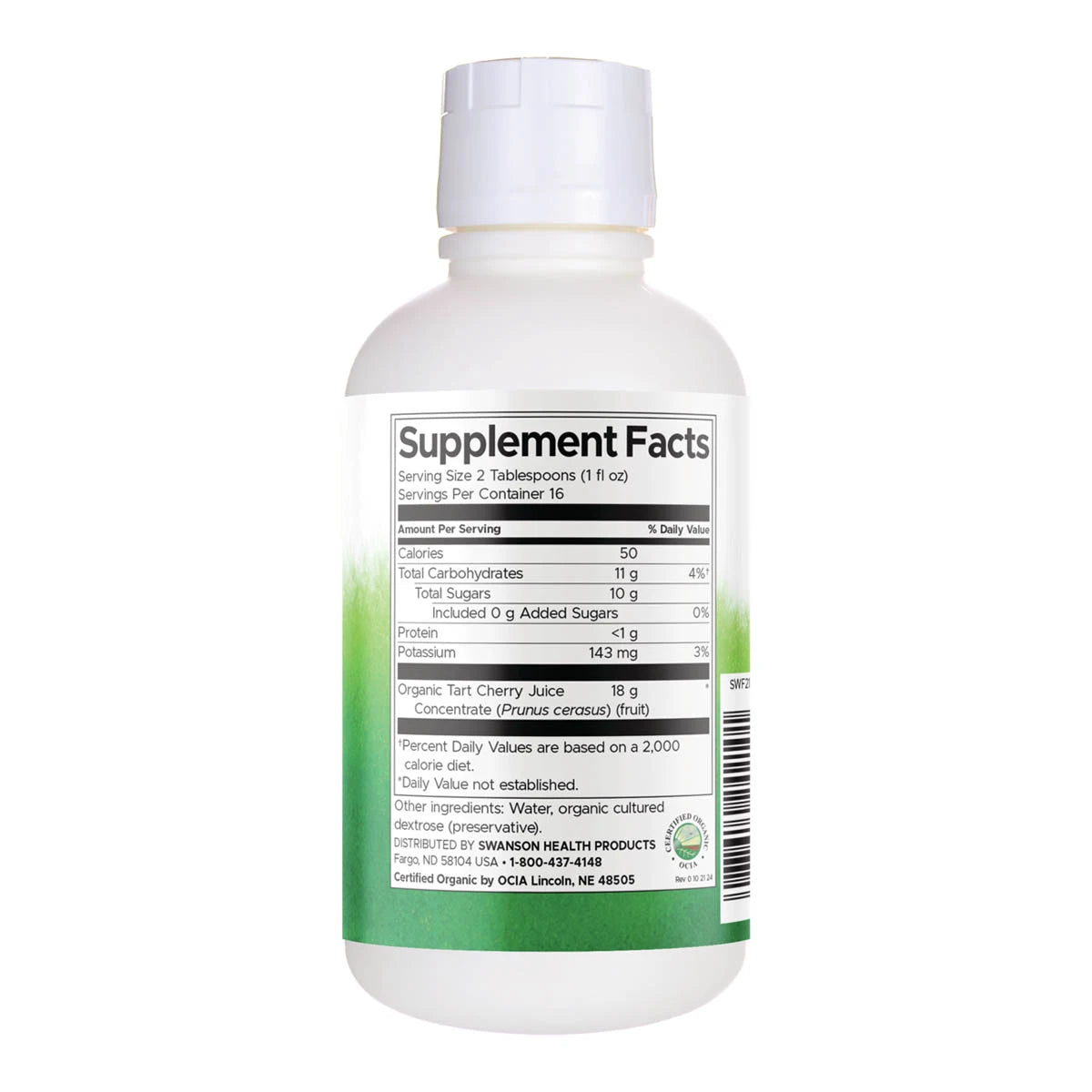 A white plastic bottle of liquid concentrate with a white cap and a detailed supplement facts label, shown against a plain white background.