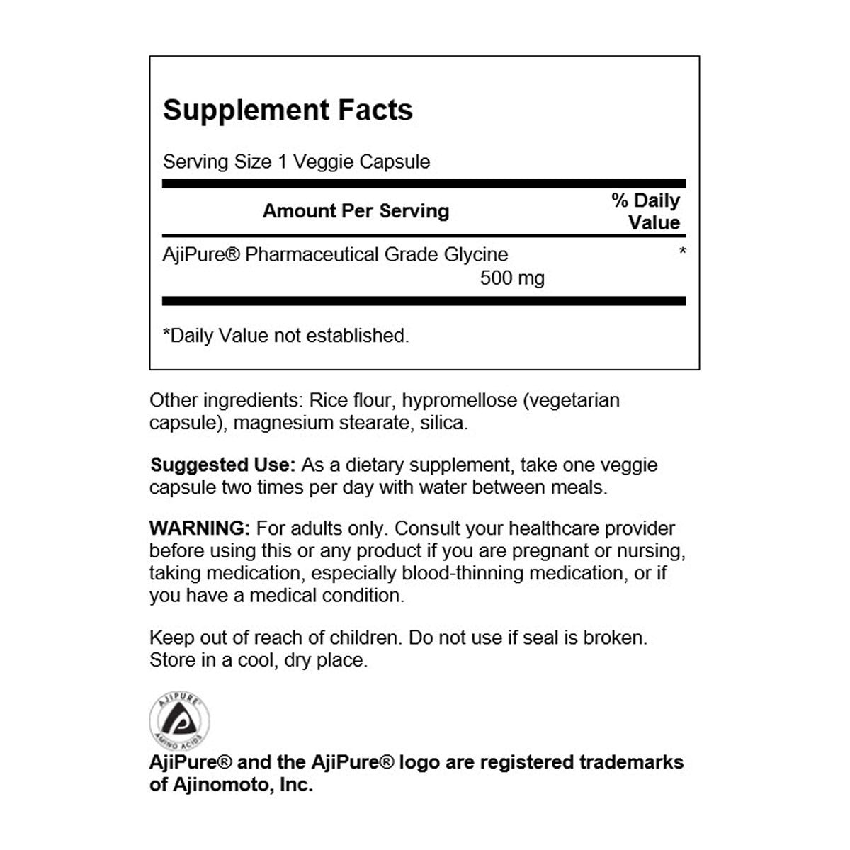 Swanson Glycine - AjiPure 500mg _2