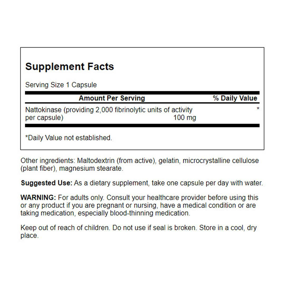Swanson Nattokinase 100mg 2000FU _3