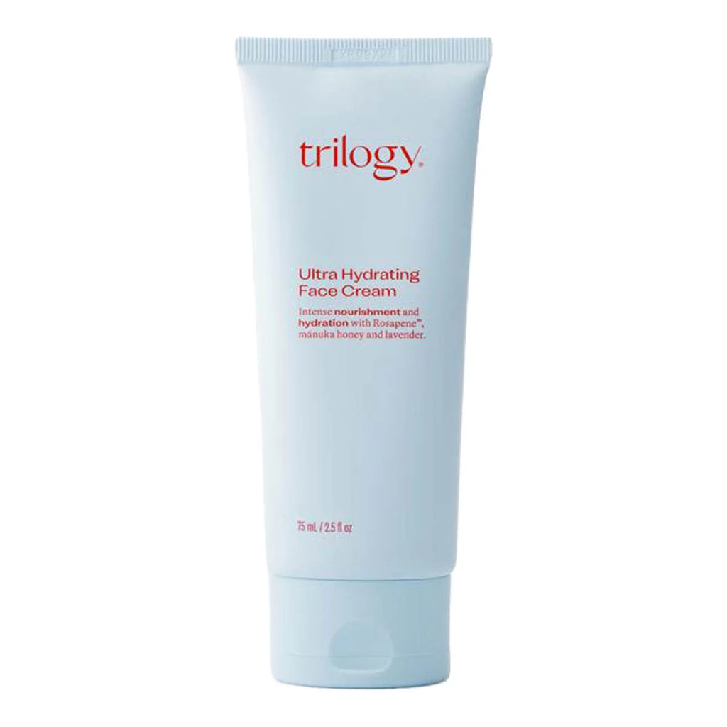 Trilogy Ultra Hydrating Face Cream tube on a white background