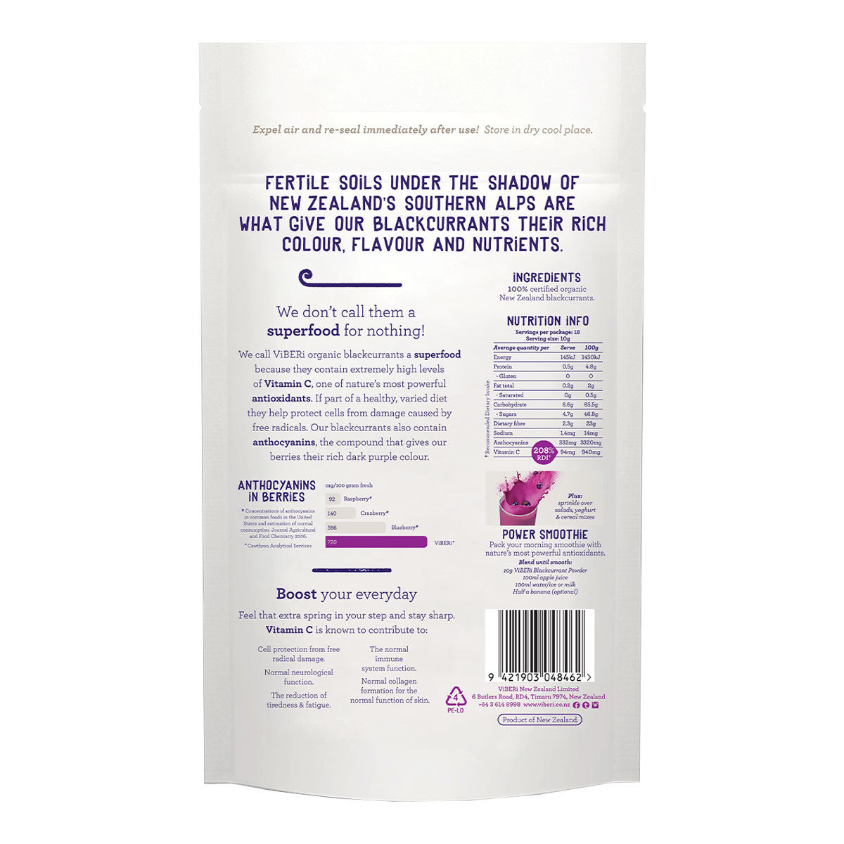 Viberi Organic New Zealand Blackcurrant Powder _3