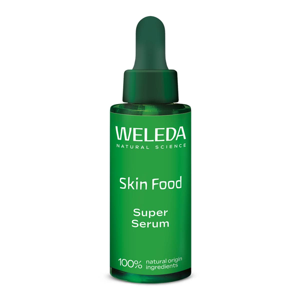 Weleda Skin Food Super Serum bottle on a white background