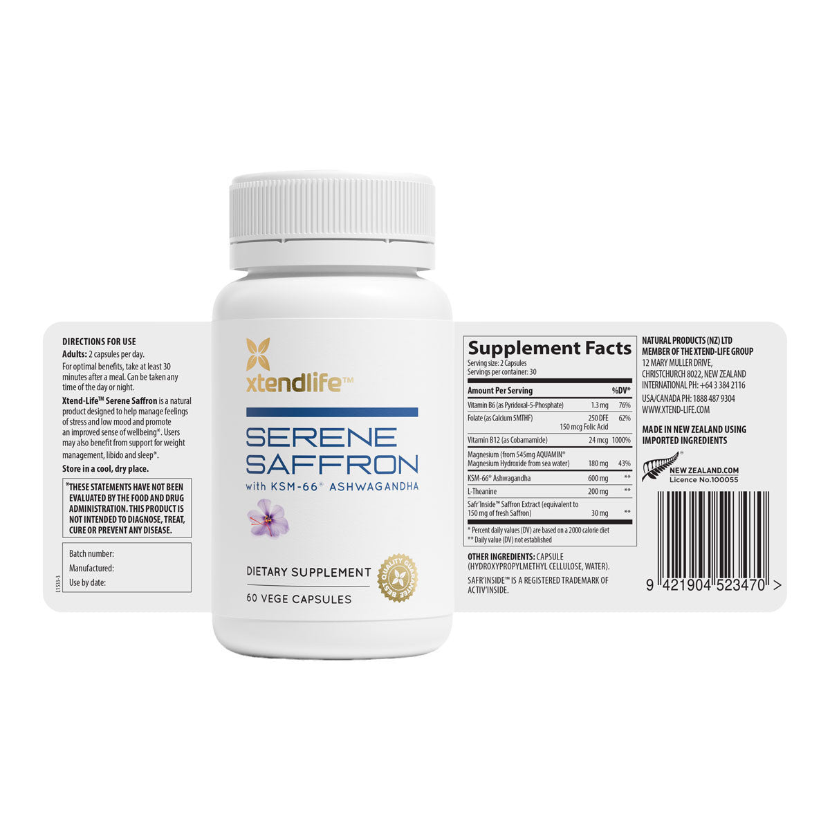 Xtend-Life Serene Saffrom with KSM-66 Ashwagandha _2